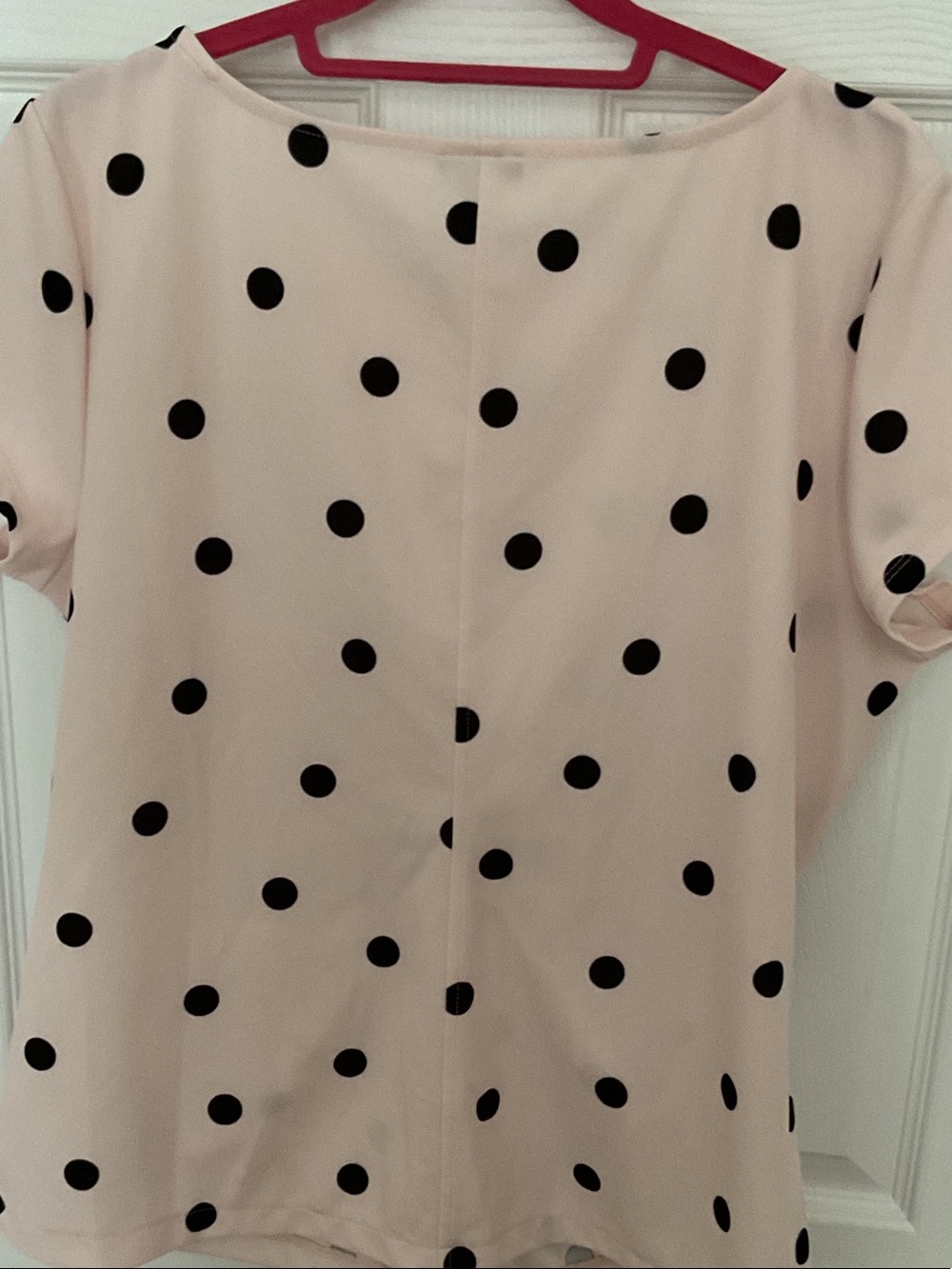 Ann Taylor Pink Polka Dot Tie-Front Blouse - Picture 4 of 4